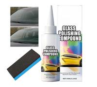 Compuesto para pulido de vidrio, limpiador reparador de rayones de 100 g, removedor de parabrisas antilluvia con aplicador de esponja, plataforma de detalles con diseño compacto, material resistente a