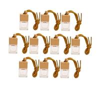 COMPUKAS 10piezas Botellas De Perfume Para Coche Difusor De Aromas Vacío De Tapa Cuadrada Diseño Transparente y Cuerda Recargables Decorativas y Prácticas Para Refrescar El Aire El Hogar
