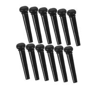 COMPUKAS 12 Clavijas de Puente de Guitarra Acústica y Folk de Abs Negro, Accesorios Portátiles para Músicos Pronunciación Estable y Fácil Reemplazo