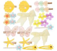 COMPUKAS 2 Juegos de Horquillas Decorativas para Niñas Lazo de Flores en Poliéster y Resina, Ideales para Fiestas de Cumpleaños y Obras de Teatro