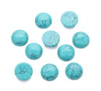 COMPUKAS 20 Piezas de Cabujones Redondos de Cristal Azul para Hacer Joyas, Piedra Plana Base, Ideales para Decoración y Diseño de Bisutería