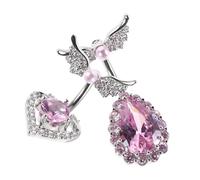 COMPUKAS 2piezas Anillos De Ombligo Forma De Corazón Con Cabeza De Alas y De Agua Joyería De Piercing Para Mujeres Para Fiestas y Atuendos De Playa