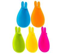 COMPUKAS 5 Soportes de Silicona Forma de Conejo para Bolsitas de Té, Colgador Práctico y Flexible, Adecuado para Tazas y Accesorios de Té Hogar