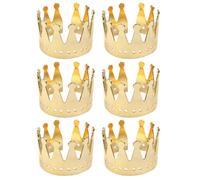 COMPUKAS 6piezas Hebillas de Servilleta Doradas con Diseño de Tiara Anillos Delicados para Ambientación de Mesa Cenas Accesorios Elegantes para Servilletas Navideñas y Eventos Especiales