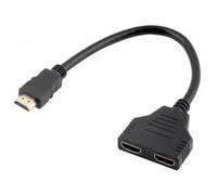 COMPUKAS Adaptador Divisor de Video Negro 1 Entrada 2 Dispositivo Duplicador de Alta Resolución y Fácil Uso para Pantalla Lcd y LED