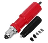 COMPUKAS Adaptador Rojo para Taladro Eléctrico Remachadora, Aleación Resistente Diseño de Sujeción de Clavos 360 Grados y Estructura de Tres Piezas para Herramientas Eléctricas