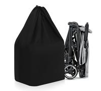 COMPUKAS Bolsa de Cochecito para Viaje en Avión de Nylon Negro Cierre Ajustable y Correas Dobles, Protege el Cochecito y Facilita el Control en Puerta de Embarque