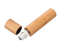 COMPUKAS Botella Roll-on de Aceites Esenciales y Cosméticos 10 Ml, Frasco Rellenable de Bambú y Vidrio, Compacto para Uso Diario y Trabajo