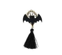 COMPUKAS Broche de de Halloween para Mujeres y Negra, Accesorio de Tela Brillante Adecuado para Combinar Bufanda o Chal