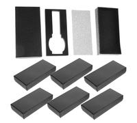 COMPUKAS Caja de Reloj Rectangular Ligeras y Portátiles con Inserto de Esponja Protectora para Embalaje de Relojes y Diseño Negro Paquete de 10 Unidades para Regalos para Padre