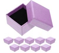 COMPUKAS Caja para Joyas Pequeña de Papel y Esponja Púrpura, 10 Piezas, Delicada Buena Manufactura para Organizar y Exhibir Joyería Hogar o Dormitorio