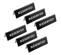 COMPUKAS Carteles de Reservado de Acrílico Negro para Mesas, Diseño Apilable y Confiable, Paquete de 6 Piezas para Cafés y Fiestas Nocturnas