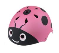 COMPUKAS Casco de Seguridad Scooter y Bicicleta, Diseño Mariquita en Abs Protección Añadida, Color Rosa Adecuado para Patinaje y Actividades al Aire Libre