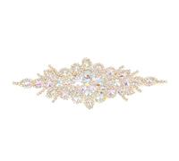 COMPUKAS Cinturón de Novia Gemas de Imitación Dorados Ab, Accesorio para Boda, Aplique Decorativo Brillante para Vestidos Nupciales, Diseño Manual, Adecuado para Fiesta y Eventos Obsequios