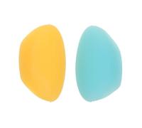 COMPUKAS Cojines de Silicona para Apoyo de Dedos de Flauta Travesera, Color Azul Claro y Amarillo, 2 Piezas, Accesorio Antidesgaste para Protección de Dedos en Instrumentos de Viento