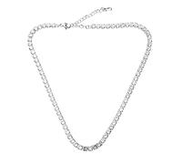 COMPUKAS Collar Colgante De Circonita y Cadena Plateada Accesorio Clásico Para Ocasiones Formales Informales Obsequio Para Pareja