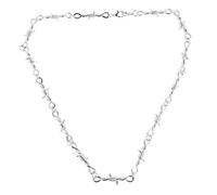 COMPUKAS Collar De Alambre De Espino Gótico Hip Hop Para Hombres y Mujeres Joyería De Estilo Punk y Barbed Chain Accesorio De Moda Unisex