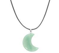 COMPUKAS Collar de Jade Natural Colgante de Cristal de Luna Creciente, Joyería Artesanal Sencilla para Mujer, Accesorio Elegante para Eventos y Ocasiones Obsequios