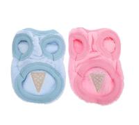 COMPUKAS Conjunto de 2 Piezas de Ropa Adorable para Mascotas Patrón de Helado, Forro Polar Coral Cómodo y Transpirable, Adecuado para Fiestas y Cualquier Ocasión
