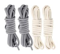COMPUKAS Cordones Elásticos para Zapatos sin Atar, 2 Pares en Gris y Beige, Banda Ajustable para Zapatillas Deportivas, Reemplazo Cómodo y Rápido para Adultos, Accesorios Resistentes