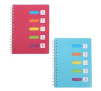 COMPUKAS Cuadernos Espirales de Diario Coloridos 2piezas Papel Grueso y Cubierta Resistente para Estudiantes y Oficina Estilo Fresco y Funcional