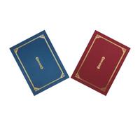 COMPUKAS Cubierta para A4 Estampado Dorado, Protector de Diplomas para Documentos Importantes, Paquete de 2 Unidades Adecuado para Regalos de Graduación