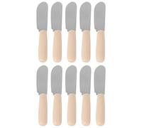 COMPUKAS Cuchillos con Mango Ergonómico de Plástico para Untar de Acero Inoxidable Pack de 10 Piezas para Cocina y Repostería para Cocina y Repostería