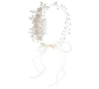 COMPUKAS Diadema para Niña de Flores y Perlas en Aleación Clara, Accesorio Elegante para Bodas y Fiestas que Sujeta el Cabello Estilo y Comodidad