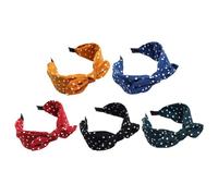 COMPUKAS Diademas Lazo y Orejas de Conejo 5 Piezas, Colores Surtidos (amarillo, Negro, Rojo, Azul Oscuro, Verde Oscuro), Diademas para Mujer y Niñas, Accesorio Ligero y Flexible
