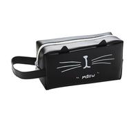 COMPUKAS Estuche para Bolígrafos de Gel Jelly Gato para Niños Negro | Organización Multiusos, Resistente y Lavable, Diseño Atractivo, Formato Grande para Material Escolar Infantil