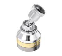 COMPUKAS Extensor Giratorio Control de Agua Multiángulo y Extensión Segura de Metal Plateado para Grifo de Cocina para Lavado de Platos en Fregadero