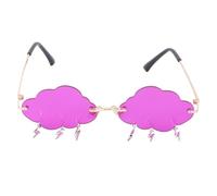 COMPUKAS Gafas de Sol sin con Diseño de Rayo para Mujer Estilo Divertido Protección Uv para Fiestas y Fotos Creativas