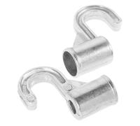 COMPUKAS Ganchos para Barra de Armario de Aleación de Aluminio, Resistentes y Fáciles de Instalar, 18 Mm, Paquete de 2 Piezas para Armarios y Almacenamiento Temporal
