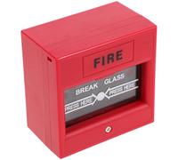 COMPUKAS Interruptor de Rotura de Cristal para Alarma de Incendios Diseño Fácil de Usar y Plástico Rojo para Situaciones de Emergencia y Control de Acceso