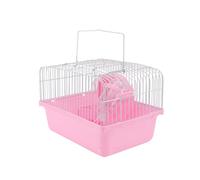 COMPUKAS Jaula Adecuado para Transportar Hamster Multifuncional Rosa y Espaciosa para Hámster Diseño en PP y Alambre de Hierro Accesorios de Juguete para Mascotas Pequeñas
