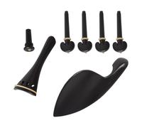 COMPUKAS Juego de Accesorios para Violín de Madera Sintética Negra, Clavijas de Afinación Suaves y Cómodas para Reparación y Mantenimiento Profesional