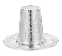 COMPUKAS Juego de Copa Kiddush de Aleación de Zinc Plata para Celebraciones de Shabbos y Pésaj con Diseño Delicado y Elegante Símbolo de Tradición Judía