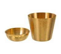 COMPUKAS Juego de Tazas para Condimentos de Acero Inoxidable Dorado Diseño Moderno, Adecuado para Cocina y Restaurantes, para Servir Papas Fritas y Snacks
