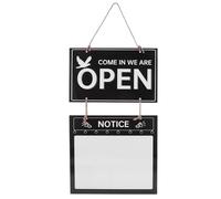 COMPUKAS Letrero de Puerta Retro de Madera Doble Cara, Cartel de Horario Comercial Abierto y Cerrado, Señal Resistente al Desgaste para Tiendas, Restaurantes y Oficinas, Tablero Colgante