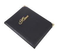 COMPUKAS Libro de Menús A4 de Piel Negro, Carpeta Porta Menús para Restaurante y Bar, Soporte Transparente para Tarifas y Pedidos, Uso Profesional y Duradero
