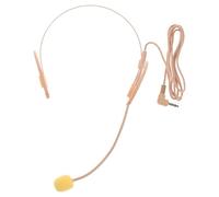 COMPUKAS Micrófono de Diadema Amplificador de Audio Compacto y Confiable para Enseñanza y Presentaciones en Tiempo Real, Estilo Headworn Beige Material de Plástico y Esponja