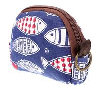 COMPUKAS Monedero Pequeño Japonés Estilo Retro, Bolsa para Cambio y Monedas, Diseño Estampado de Peces, 1 Pieza, Accesorio Práctico para Mujer y Adolescente, Organizador Estilo Aleatorio