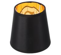 COMPUKAS Pantalla de Lámpara de Forma Cilíndrica E14 de Tela Negra y Dorada Tamaño 110X150X140 MM Cubierta para Lámpara Colgante de Pared Mesa Accesorio de Iluminación para Hogar