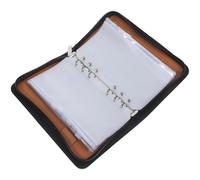 COMPUKAS Pastillero Pequeño de Viaje con Diseño de Hojas Sueltas, Organizador Portátil de Medicamentos en Pu y Pvc, con 6 Bolsitas y Tamaño A6 para Uso al Aire Libre