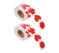 COMPUKAS Pegatinas Autoadhesivas Cuerpo para Broncearse, 2 Rollos 500 Pegatinas Rojas de Papel, Ideales para Tomar el Sol y Decorar Postales