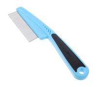 COMPUKAS Peine Anticaspa de Acero Inoxidable Removedor de Caspa para Niños y Adultos, Dientes Finos, Tamaño Estándar, Cuidado del Cuero Cabelludo, Uso Profesional, Color Azul,