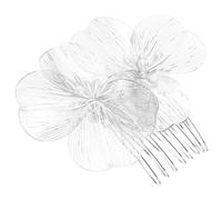 COMPUKAS Peineta de Flores para Boda en Aleación Plateada, Accesorios Cabello de Novia Diseño Barroco y Estilo Llamativo para Fiesta de Baile