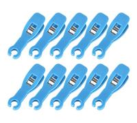 COMPUKAS Pinzas para Perforación Desechables de Plástico Azul, 10 Unidades, No Dañan el Tejido Cutáneo y Detienen el Sangrado, Ideales para Uso en Casa o Salón