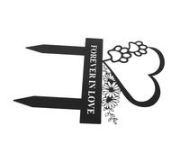 COMPUKAS Placa Conmemorativa para Perros con Estacas Metálicas Resistente la Intemperie Lápida de Mascotas para Jardín y Cementerio Marcador de Tumba para Exterior