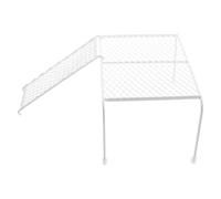 COMPUKAS Plataforma de Pollo de Hierro White para Pequeños Animales con Escalera y Rejilla, Comedero para Gallinas y Juguete Compañero para Mascotas Pequeñas